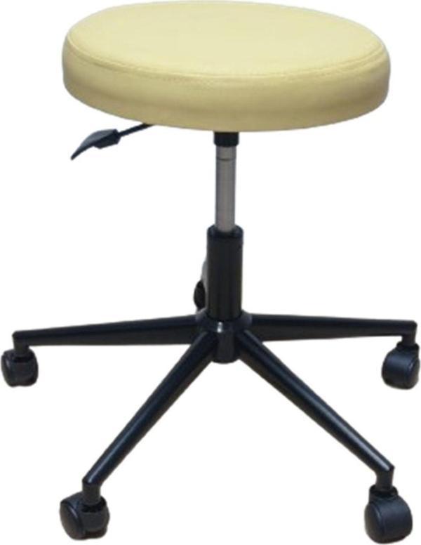 Kamusal Market Metal Yıldız Ayaklı Hekim Taburesi Sarı Renk Outdoor Kumaş - Image 1