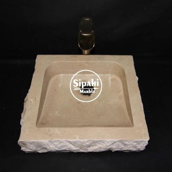 Sipahi Marble Bej Mermer Eğimli Patlatma Lavabo - Image 1