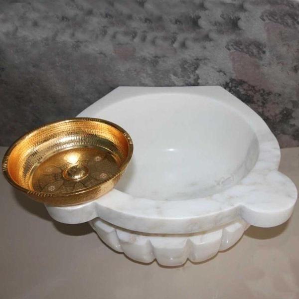 Sipahi Marble Afyon Sarılı Kavun Dilimli Kurna Lavabo - Image 1