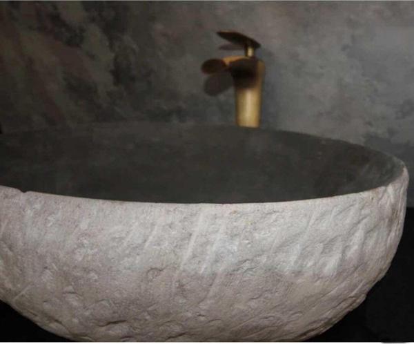 Sipahi Marble Antrasit Bazalt Doğal Patlatma Kaya Lavabo - Image 1