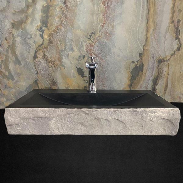 Sipahi Marble Bazalt Dışı Patlatma Batarya Çıkışlı Yay Lavabo - Image 1