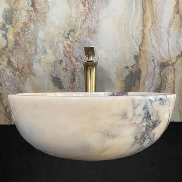 Sipahi Marble Menekşe Sarılı Mermer Çanak Lavabo - Image 1