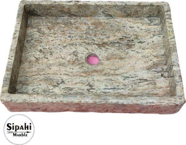 Sipahi Marble Gümüş Traverten Klasik Lavabo - Image 1