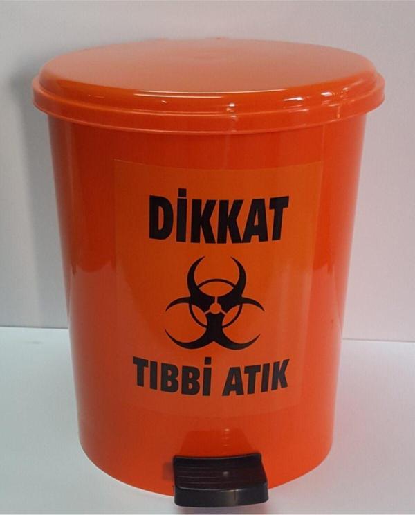 Şenyayla Plastik Tıbbi Atık Kovası 10 Lt Turuncu Pedallı Ücretsiz Kargo - Image 1