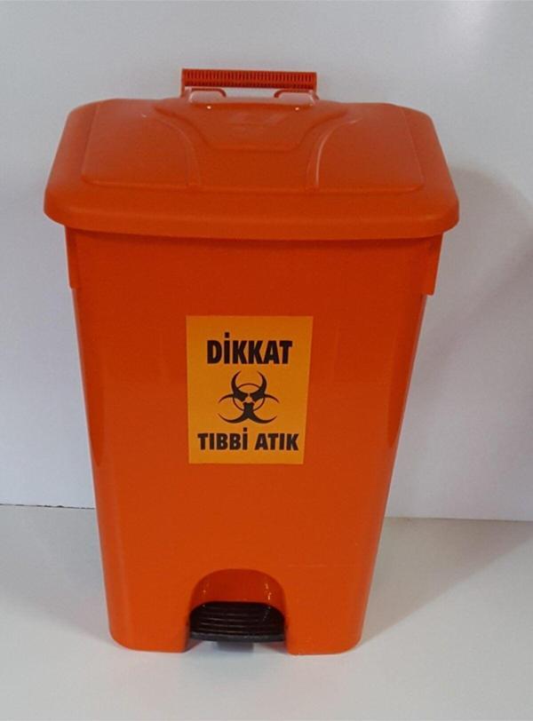 Şenyayla Plastik Tıbbi Atık Kovası 85 Lt Pedallı Tekerli - Image 1