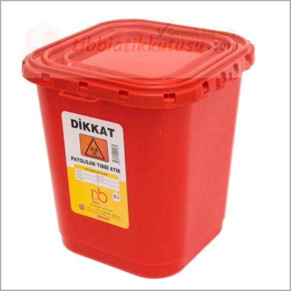 Telkar Patolojik Atık Kutusu Donbox Kırmızı 30 Lt Köşeli - Image 1