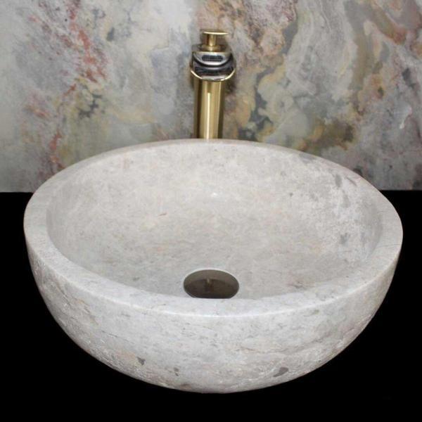 Sipahi Marble Gümüş Traverten Geniş Çanak - Image 1
