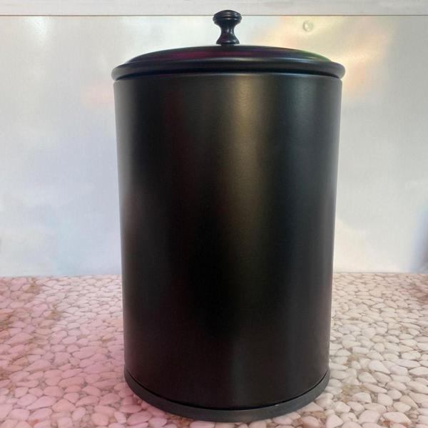 Sipahi Marble Siyah Paslanmaz Kapaklı Çöp Kovası - Image 1