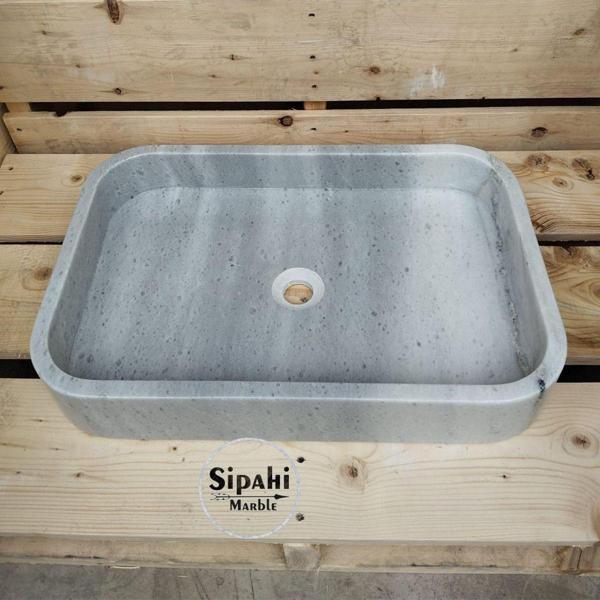 Sipahi Marble Gri Mermer Dikdörtgen Düz Lavabo - Image 1