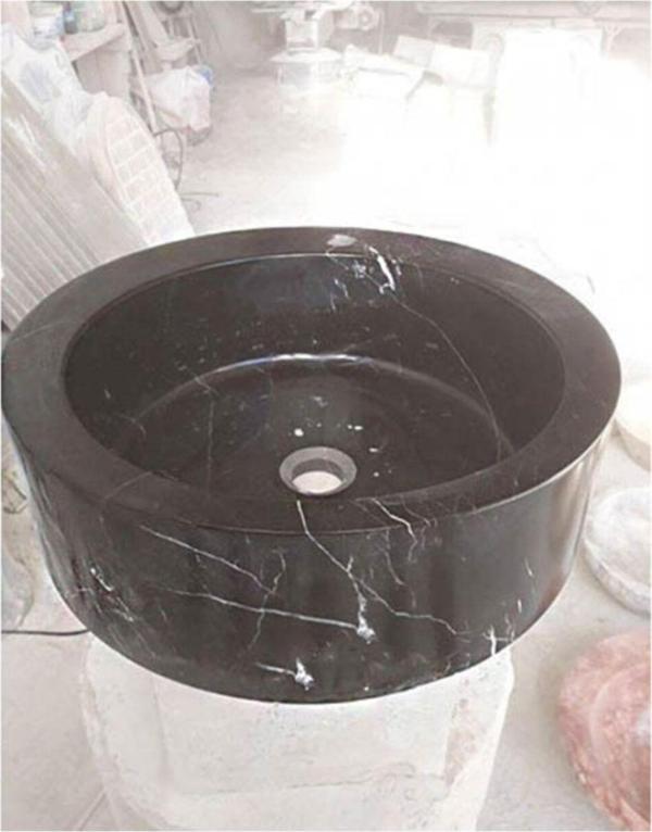 En Trend 17 Toros Siyah Kalın Kenar Silindir Lavabo - Image 1