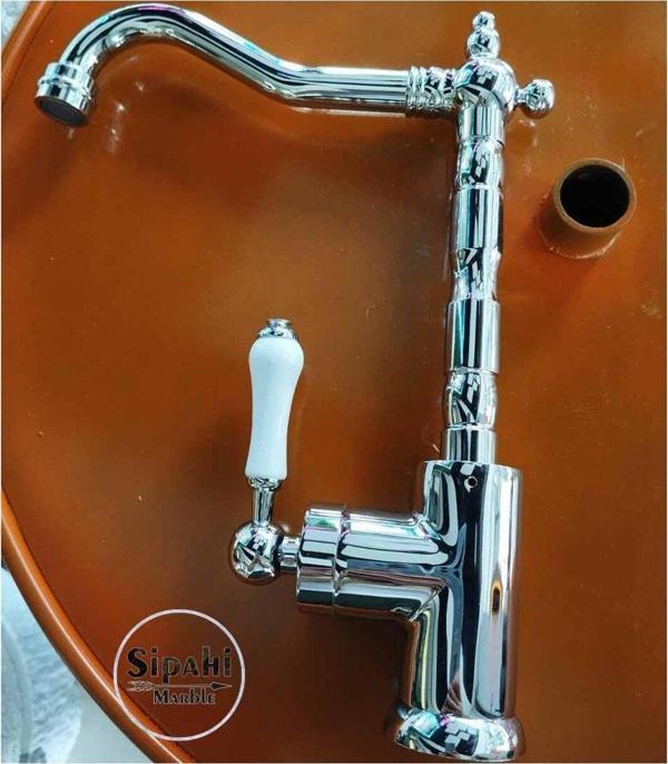 Sipahi Marble Krom Seramik Detay Lavabo Bataryası - Image 1