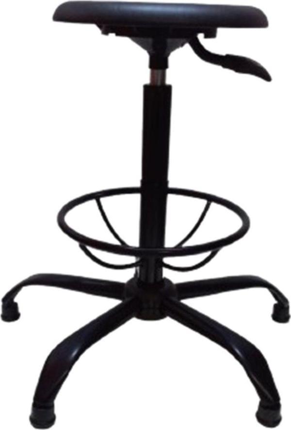 Kamusal Market Monoblok Tablalı Laboratuvar Taburesi Çemberli Metal Ayaklı - Image 1