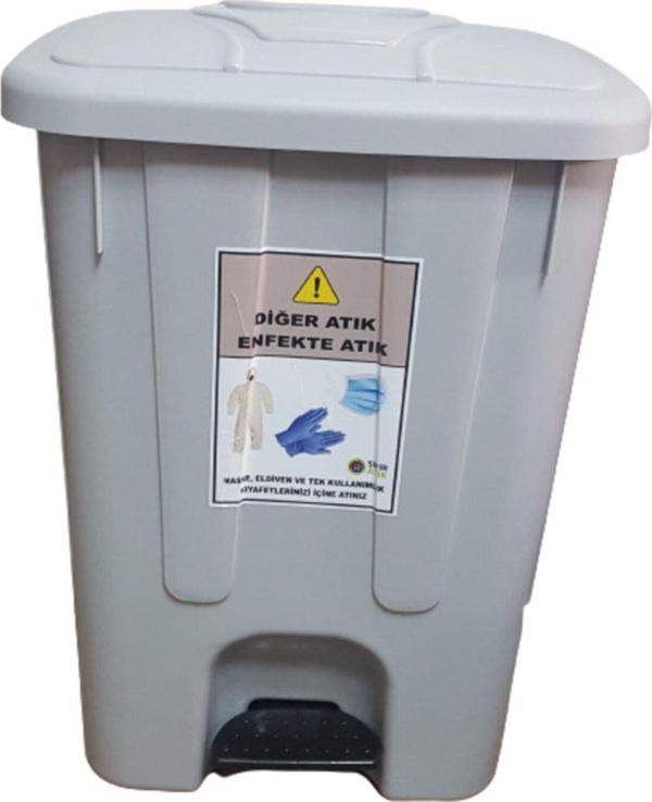 Şenyayla Plastik Maske Eldiven Tek Kullanımlık Tulum Atık Kovası 65 Lt Pedallı - Image 1
