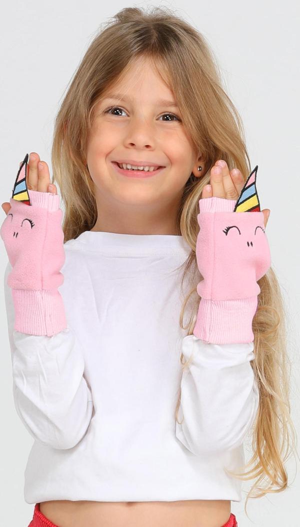 Unicorn 3d Kız Çocuk Polar Eldiven  - Image 1