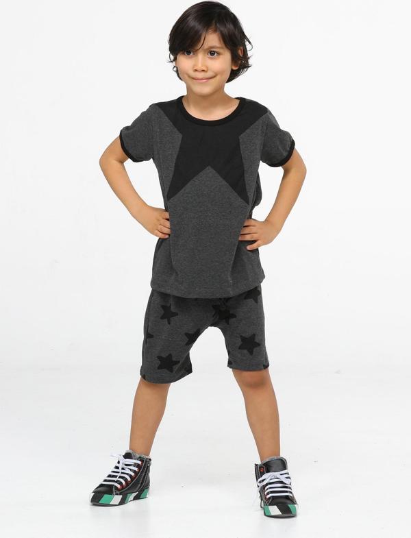 Star Neck Erkek Çocuk Şort Takım - Image 1