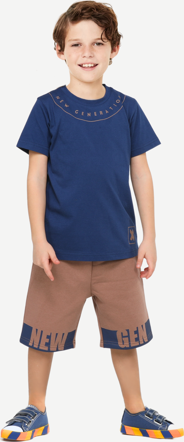 New Gen Kahve Şort + T-shirt Takım - Image 1