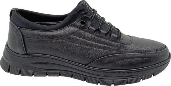 Free Balance 013 Erkek Siyah Lastik Bağcıklı Hakiki Deri Çorap Model Ayakkabı - Image 1