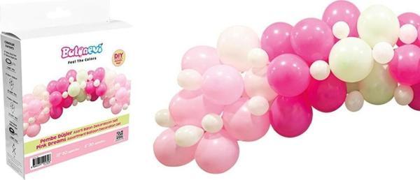 Balonevi Pembe Düşler Asorti Balon Dekorasyon Seti (70 Li Paket) - Image 1