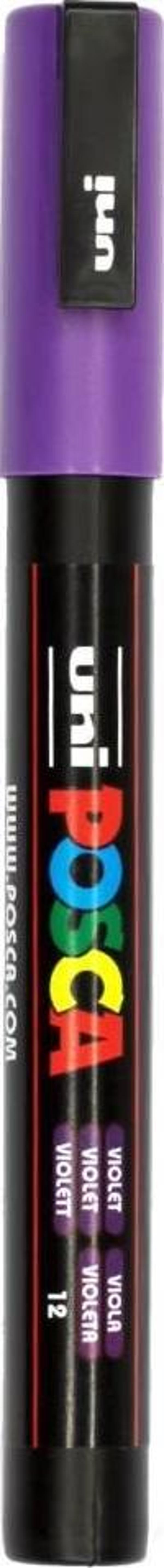 Uni-Ball Pc-3M Markör Boyama Kalemi Posca Su Bazlı Poster 0.9-1.3 Mm Mor (12 Li Kutu) - Image 1
