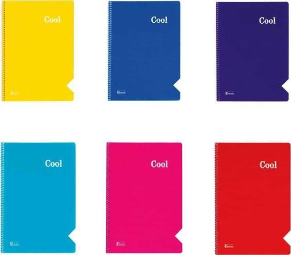 Keskin Color Spiralli Defter Cool Plastik Kapak Kareli 72 Yaprak A4 321612-99 (6 Lı Paket) - Image 1