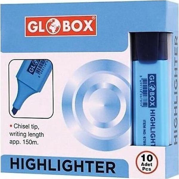 Globox Fosforlu Kalem (İşaret Kalemi) Mavi 6790 (10 Lu Paket) - Image 1