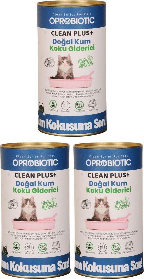 Oprobiotic Clean Plus Doğal Kedi Kum Koku Giderici 450Gr X 3 Adet - Image 1