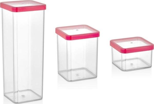 Organizers Sızdırmaz Kapaklı Şeffaf Saklama Kabı 3'Lü Set 500Ml-1000Ml-2100Ml - Image 1