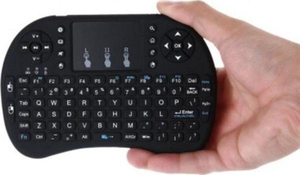Blue İnter Siyah Şarjlı Türkçe Işıklı Mouse Kablosuz Smart Tv Box Ps3 Mini Klavye - Image 1