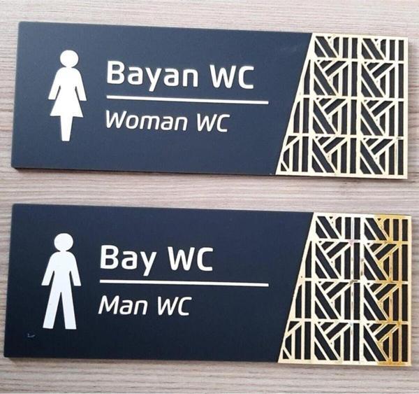 Dekokonsept Gold Kabartmalı Wc Yönlendirme Set - Image 1