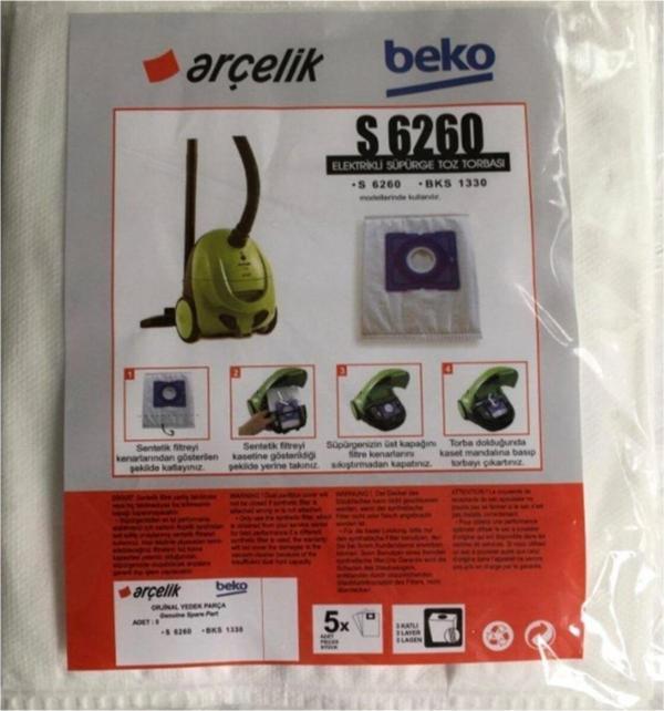 - Beko S 6260 Bks 1330 Süpürge Torbası 10 Adet - Image 1