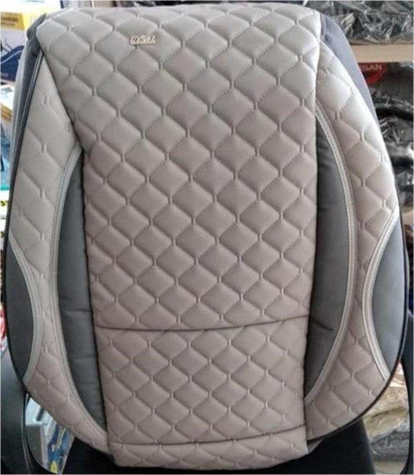 Şentürk Kapitone Deri Ve Kumaş Kombinasyonu Koltuk Kılıfı Ön-Arka Komple Takım Gri Renk Seat Altea - Image 1
