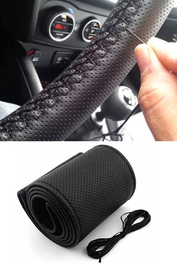 Ayazgurup Renault Scenic Rx4 Uyumlu Dikmeli Direksiyon Kılıfı Noktalı Siyah ( Ultra Lüx ) - Image 1