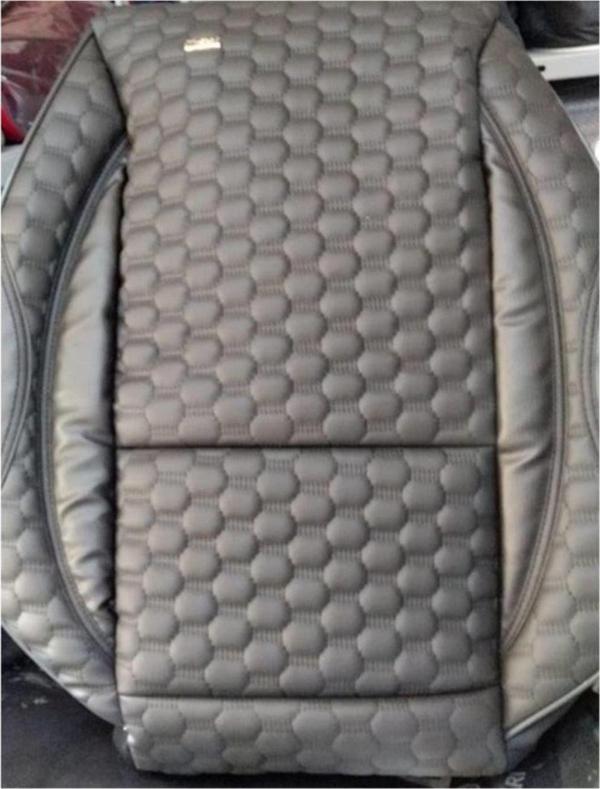 Şentürk Kapitone Deri Ve Kumaş Kombinasyonu Koltuk Kılıfı Ön-Arka Komple Takım Siyah Renk Citroen C3 - Image 1