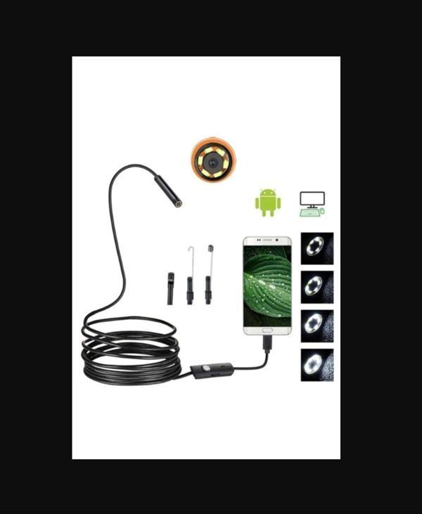 Qasul Yeni Nesil Su Geçirmez Endoskop Yılan Video Kamera Led'Li 5 Metre 7 Mm Sert Kablo - Image 1