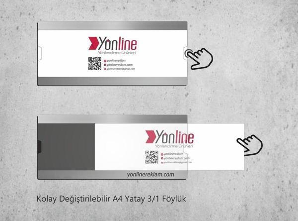 Yönline Kapı Ve Duvar Tipi Kolay Değiştirilebilir A4 1/3 Föylük - Image 1