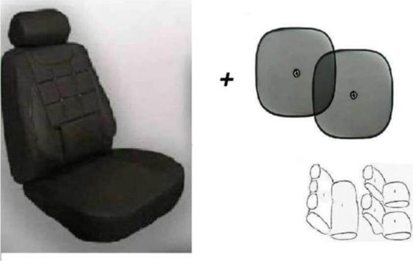 Şentürk Oto Koltuk Kılıfı Takımı Siyah Renk - 2 Li Yan Cam Perde Hediyeli Renault 9 Spring - Image 1