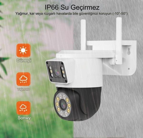 Qasul 2K Çift Lensli Full Hd Kablosuz Güvenlik,Ptz Otomatik Takip İle İç Ve Dış Mekan İçin Wifi Kamera, - Image 1
