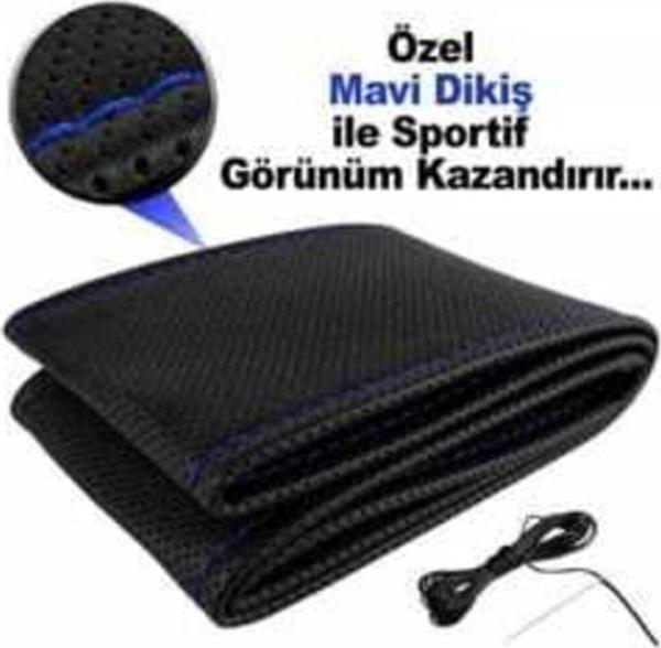 Sports Universal Direksiyon Kılıfı Deri Sarmal Dikmeli Direksiyon A+Kalite Noktalı - Image 1