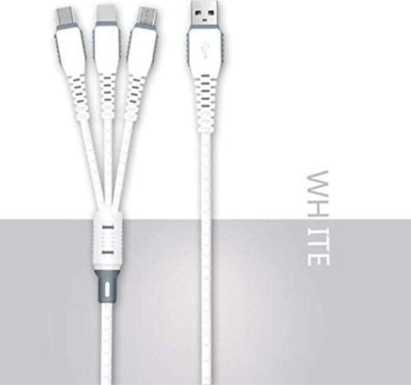 Blue İnter Data Cable Xs-013 Çoklu Sarj Kablosu 3 Uçlu Iphone,Samsung,Type-C Uyumlu Çoklu Şarj Kablo - Image 1