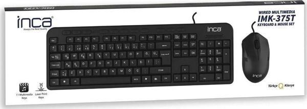 Inca Imk-375T Usb Q Trk Optic Mouse Siyah Standart Klavye - Mouse Set - Image 1