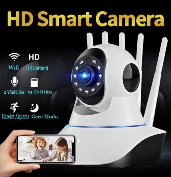 Nikadu Kablosuz Wifi Bebek Izleme Kamerası 5 Antenli Gece Görüşlü Güvenlik Ip Kamera Harekete Duyarlı - Image 1