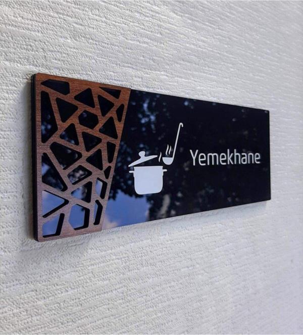 Yönline Wooden Serisi Yemekhane Kapı Isimliği - Image 1