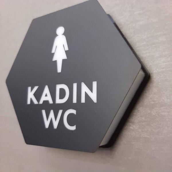 Yönline Honeycomb Serisi Işıklı Erkek&Kadın&Engelli Wc Yönlendirme Seti - Image 1