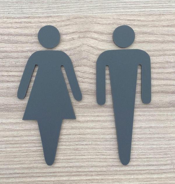 Yönline Mat Antrasit Kadın Ve Erkek Wc Yönlendirme Seti - Image 1