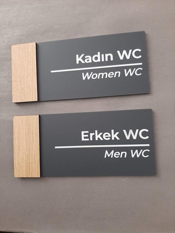 Yönline Meşe Serisi Pleksi Wc Yönlendirme Seti - Image 1