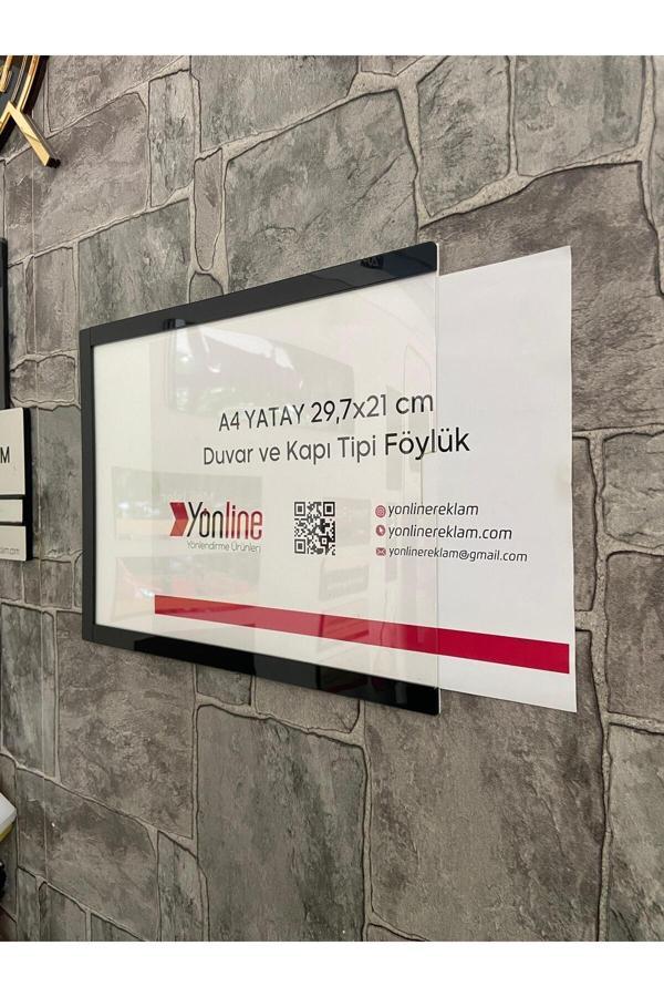 Yönline A4 Yatay Kolay Değiştirilebilir Kapı Ve Duvar Tipi Föylük Pano - Image 1