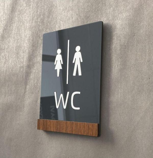 Yönline Wooden Serisi Minimal Wc Yönlendirme Levhası - Image 1