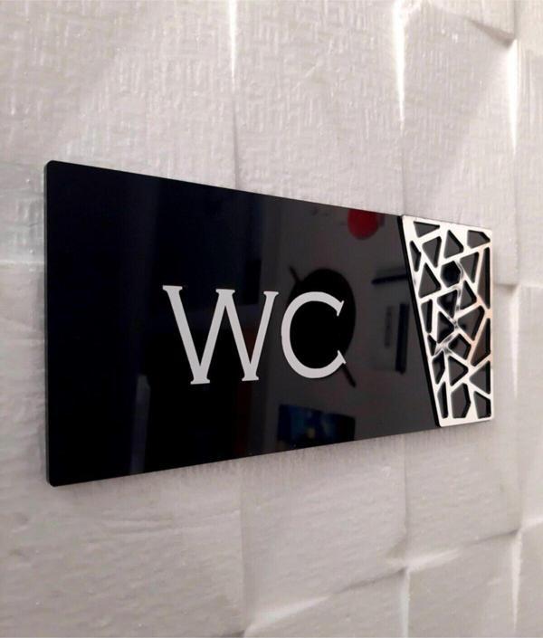 Yönline Black Pearl Serisi Silver Wc Yönlendirme Tabelası - Image 1