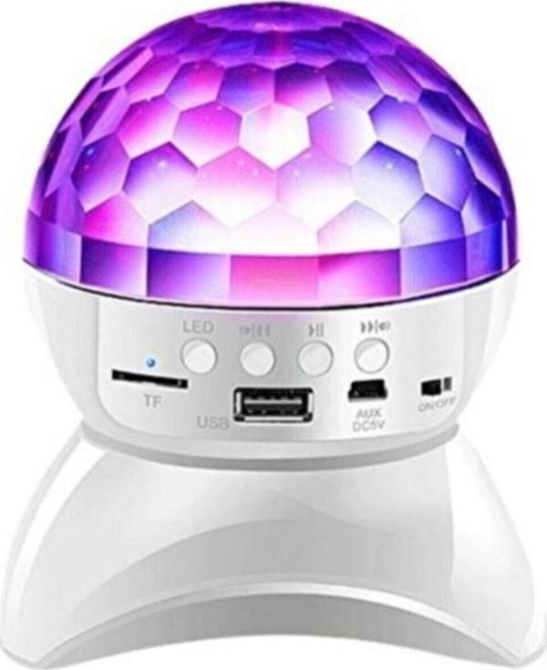 Blue İnter L740 Disko Topu Led Işıklı Şarjlı Bluetooth Hoparlör Disco Speaker Aux/Fm/Tf Card Siyah - Image 1