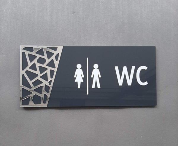 Dekokonsept Antrasit Silver Pattern Seri Wc Yönlendirme Tabelası - Image 1